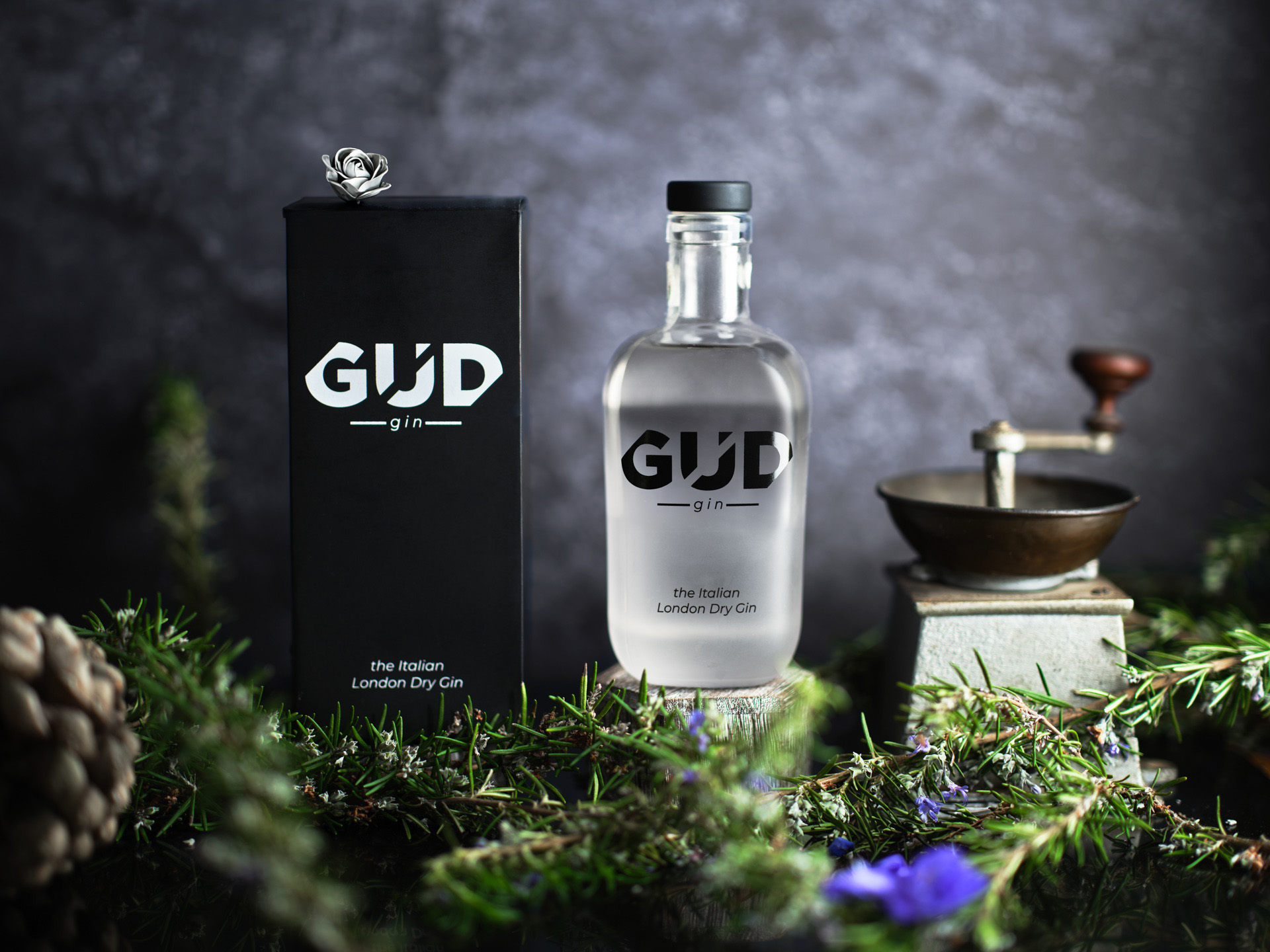 Bottle of GUD Gin, an ultra-premium quality London Dry Gin - Dionysus Culture Food