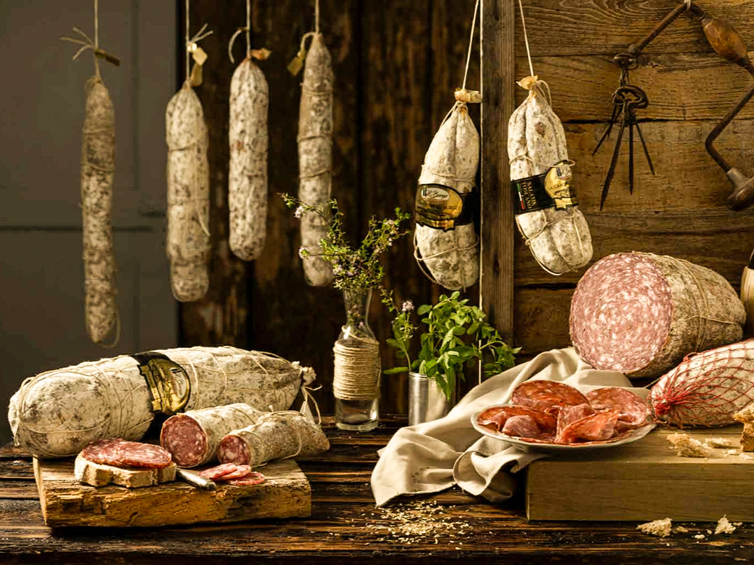 Insaccati Cold Cuts on a wooden table