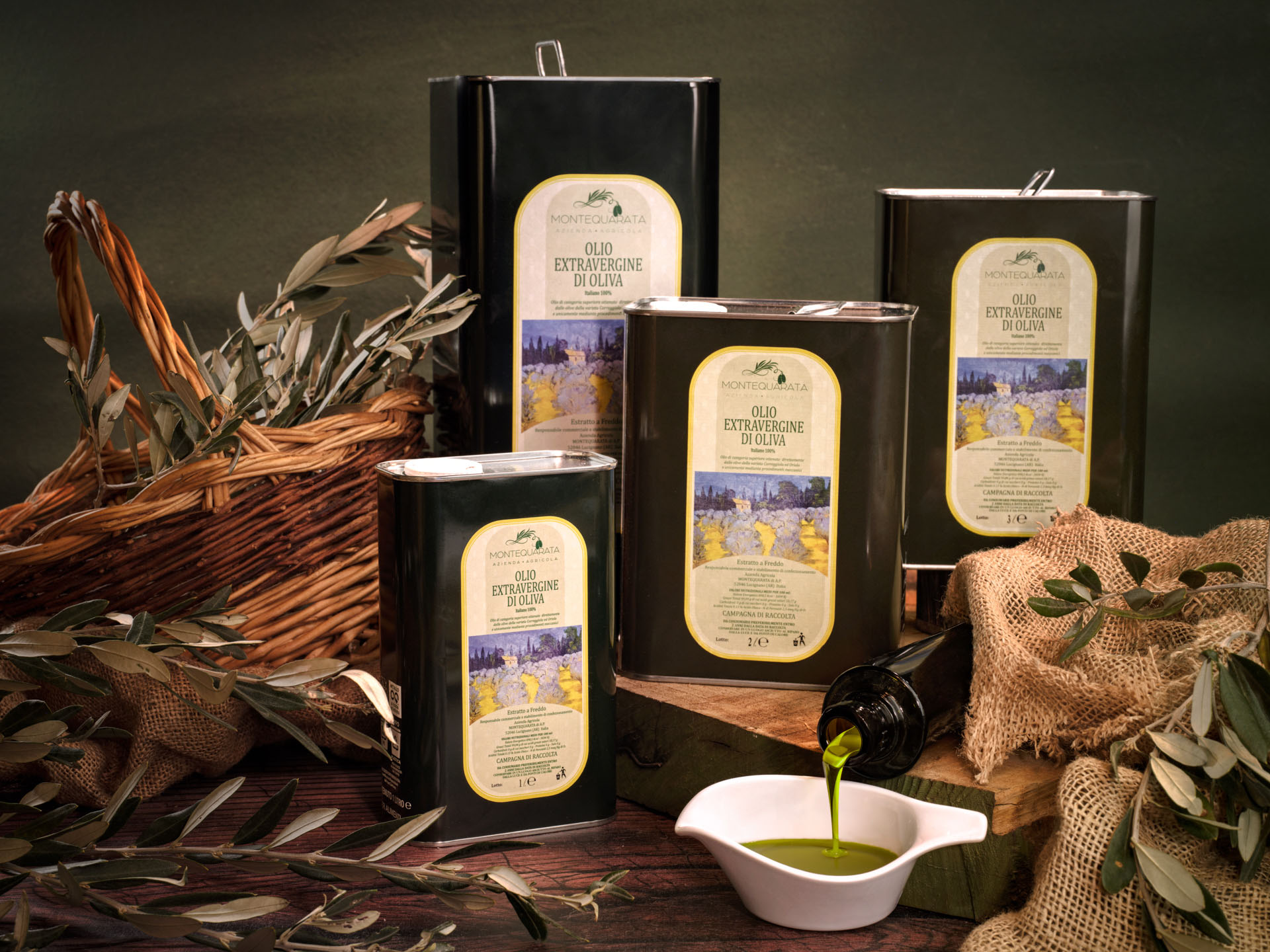Montequarata's Extra Virgin Olive Oil cans - Dionysus Culture Food