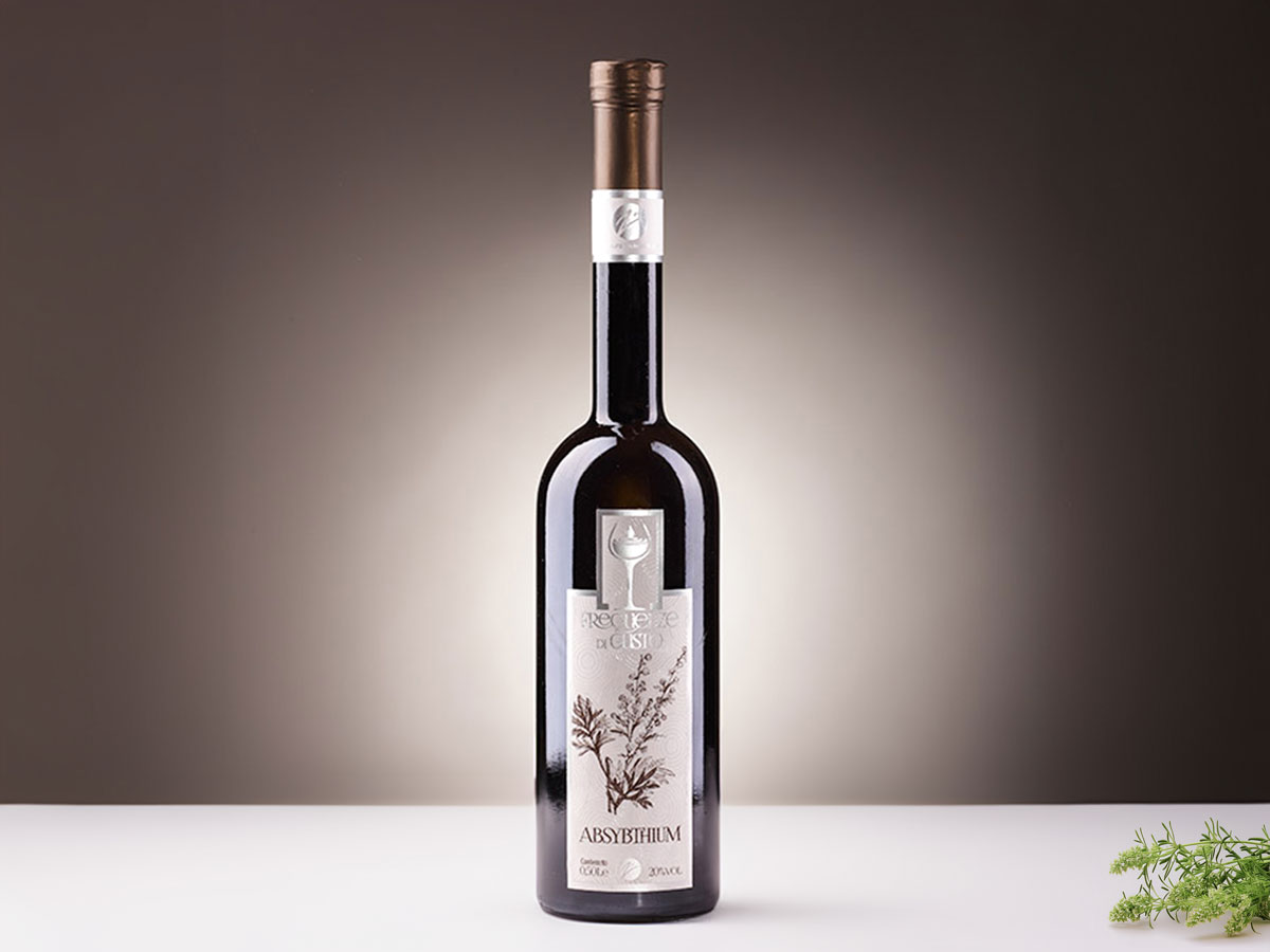 Absynthium - Absinthe herbal liqueur, crafted from ten aromatic herbs with low alcohol content, offering a refined Italian drinking experience.