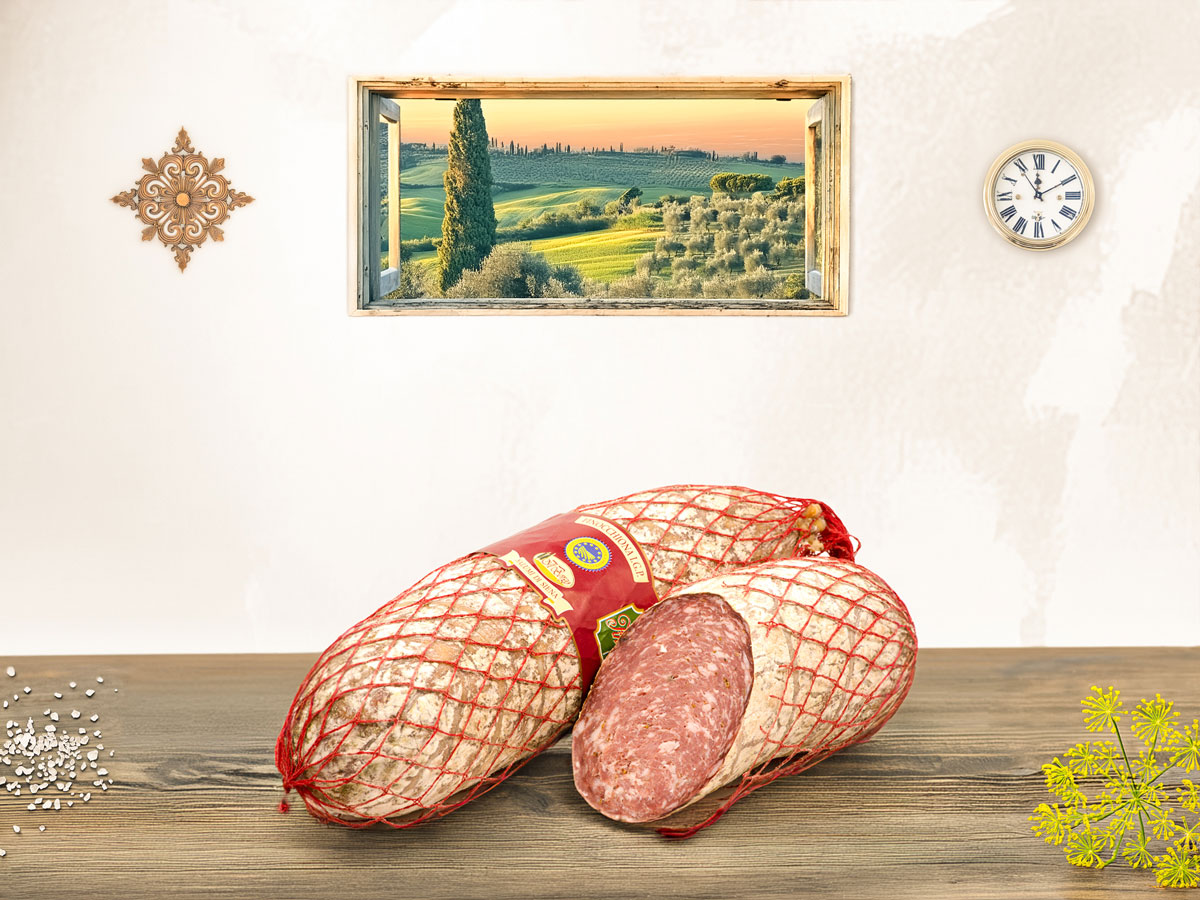 Traditional Tuscan Finocchiona - Artisanal Cured Meat with Wild Fennel Seeds and Rich Flavour